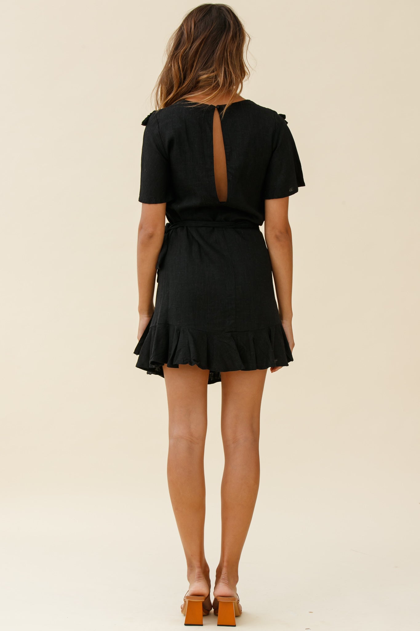 Angelique Tassel Bust Wrap Bottom Dress Black by Selfie Leslie