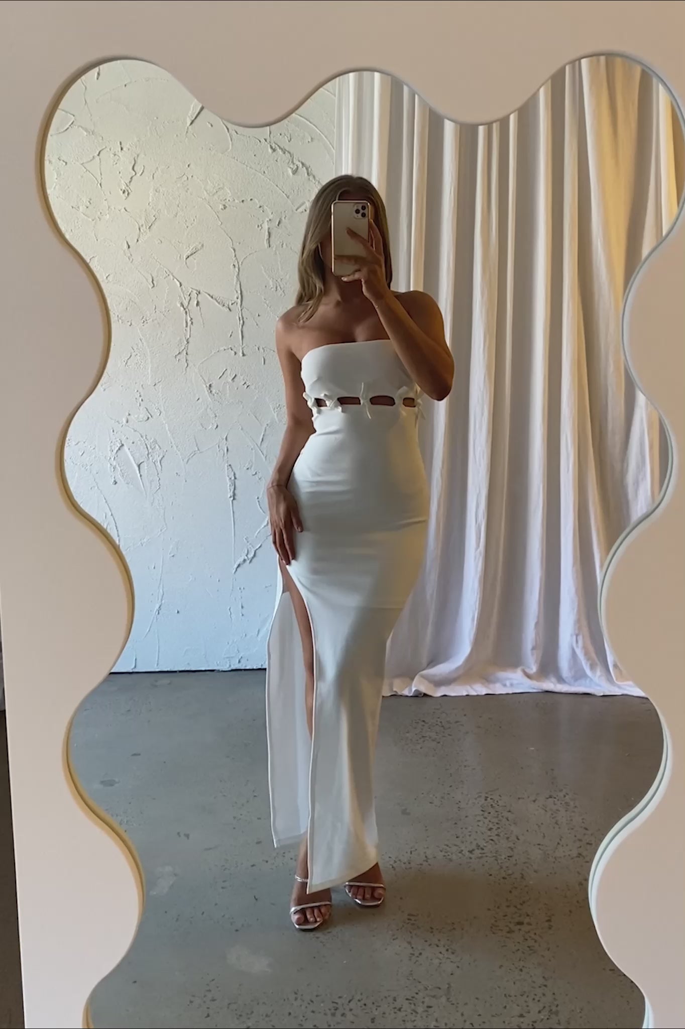Mykonos Nights Strapless Maxi Dress White