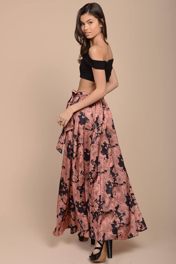 Briley Floral Maxi Skirt by Selfie Leslie