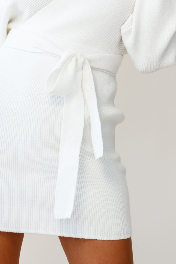 Cameo Batwing Knit Dress Ivory by Selfie Leslie