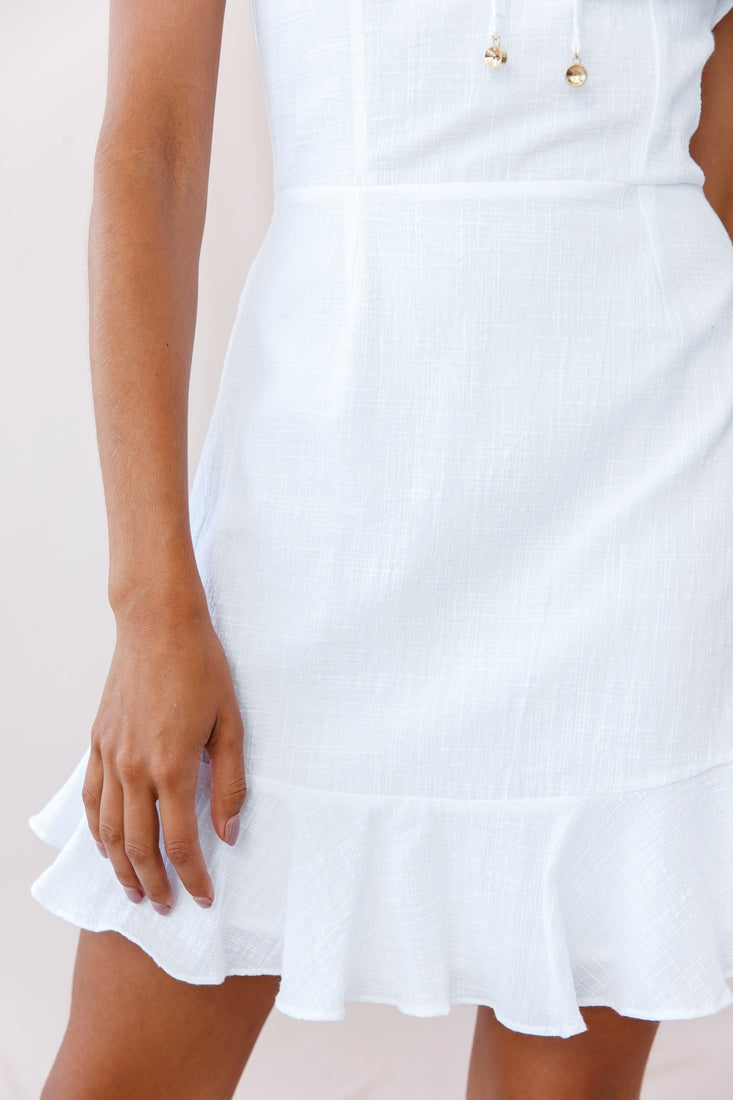 Elah Frilly Mini Dress White by Selfie Leslie