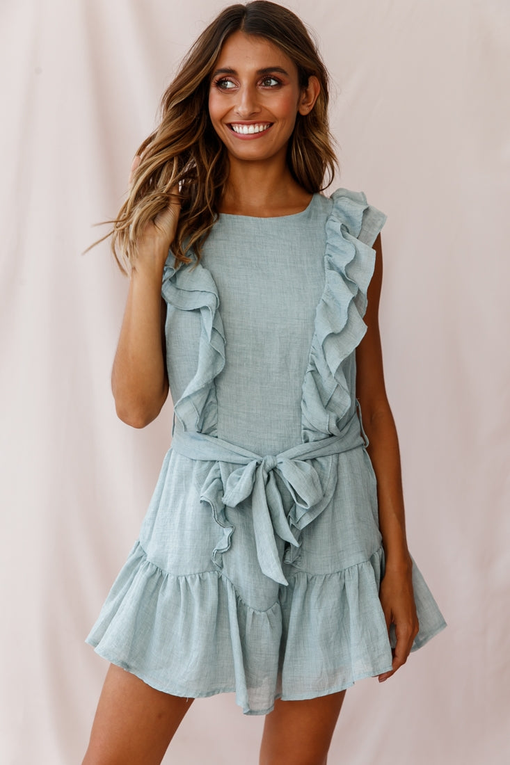 Easy Breezy Sleeveless Swing Dress Sage by Selfie Leslie