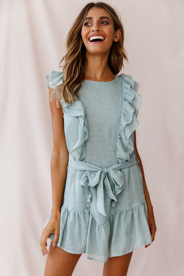 Easy Breezy Sleeveless Swing Dress Sage by Selfie Leslie