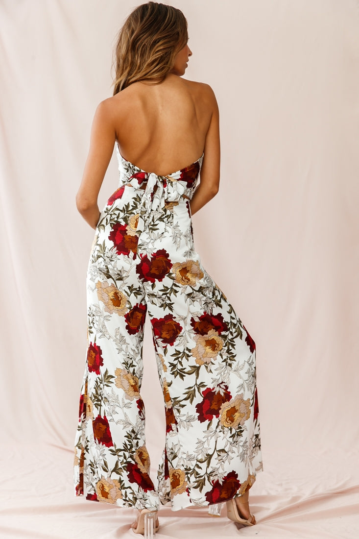 Yuzu Wide Leg Bandeau Jumpsuit White by Selfie Leslie