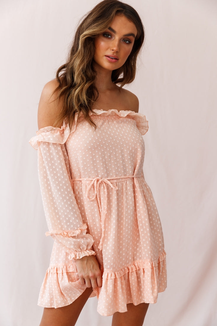 Tracee Bardot Neckline Dress Nude by Selfie Leslie