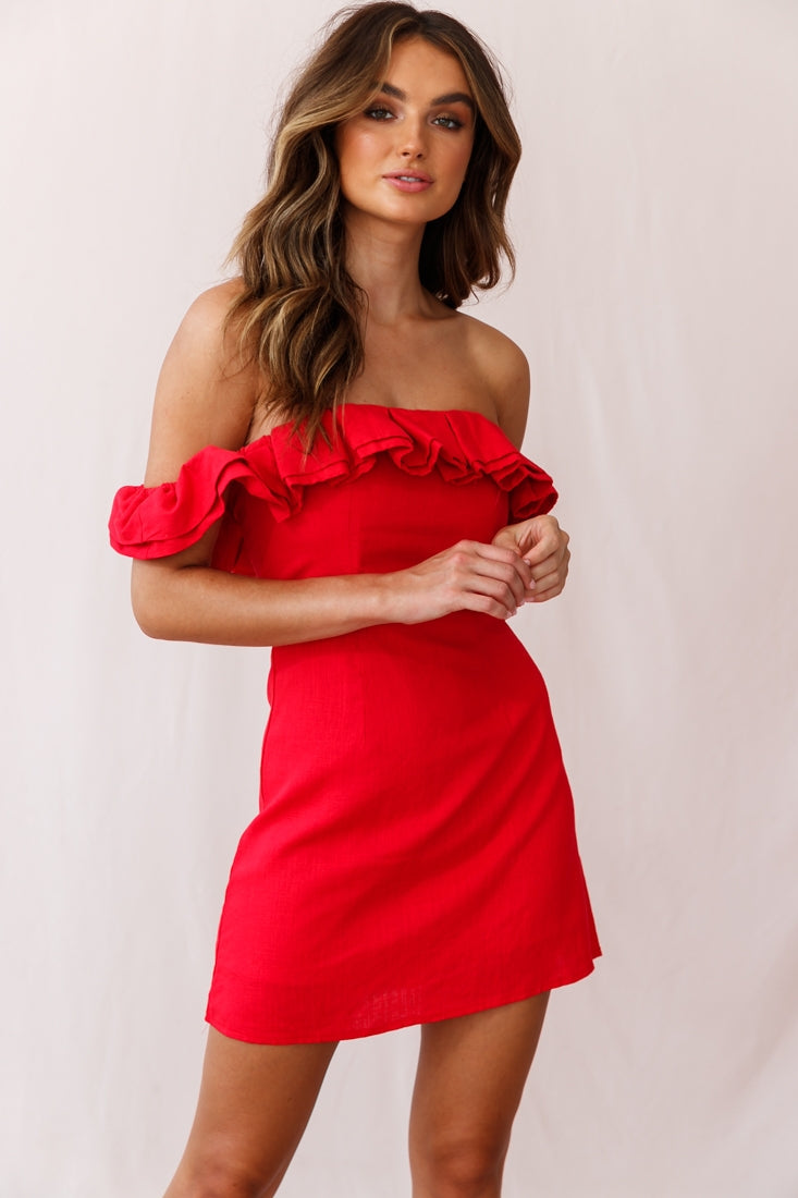 Missy A-Line Mini Dress Red by Selfie Leslie