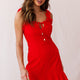 Elah Frilly Chiffon Mini Dress Red