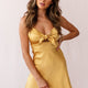Starry Night Satin Bust-Tie Mini Dress Mustard