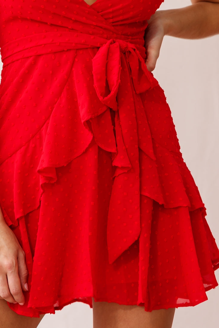 Kerry Layered Ruffle Dress Red by Selfie Leslie