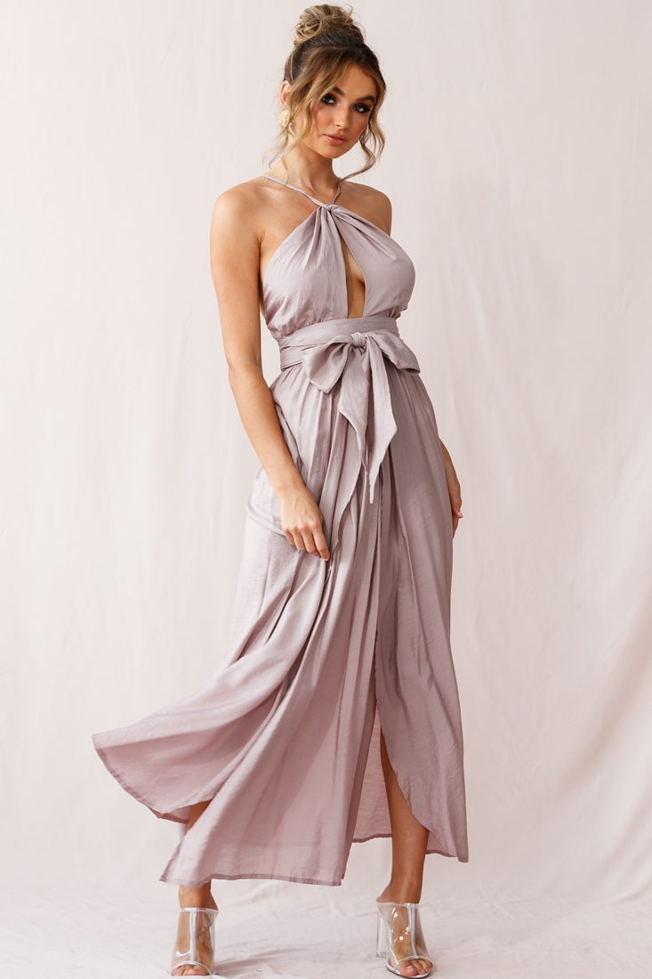 Athena High Split Maxi Dress Mauve by Selfie Leslie