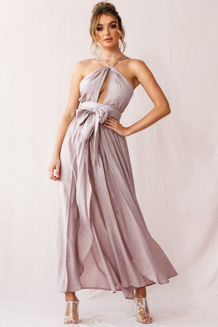 Athena High Split Maxi Dress Mauve by Selfie Leslie