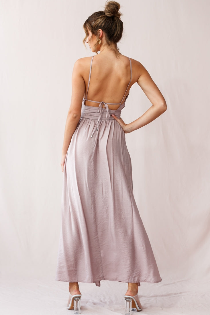 Athena High Split Maxi Dress Mauve by Selfie Leslie