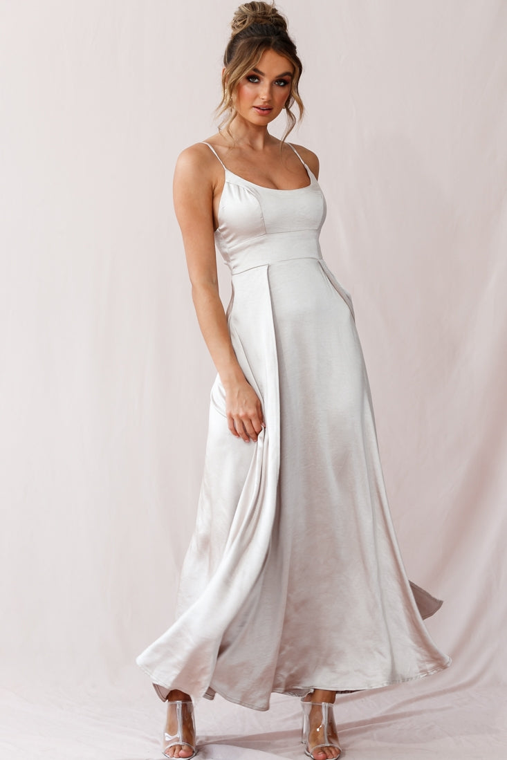 Joanne Empire Waist Maxi Dress Champagne by Selfie Leslie