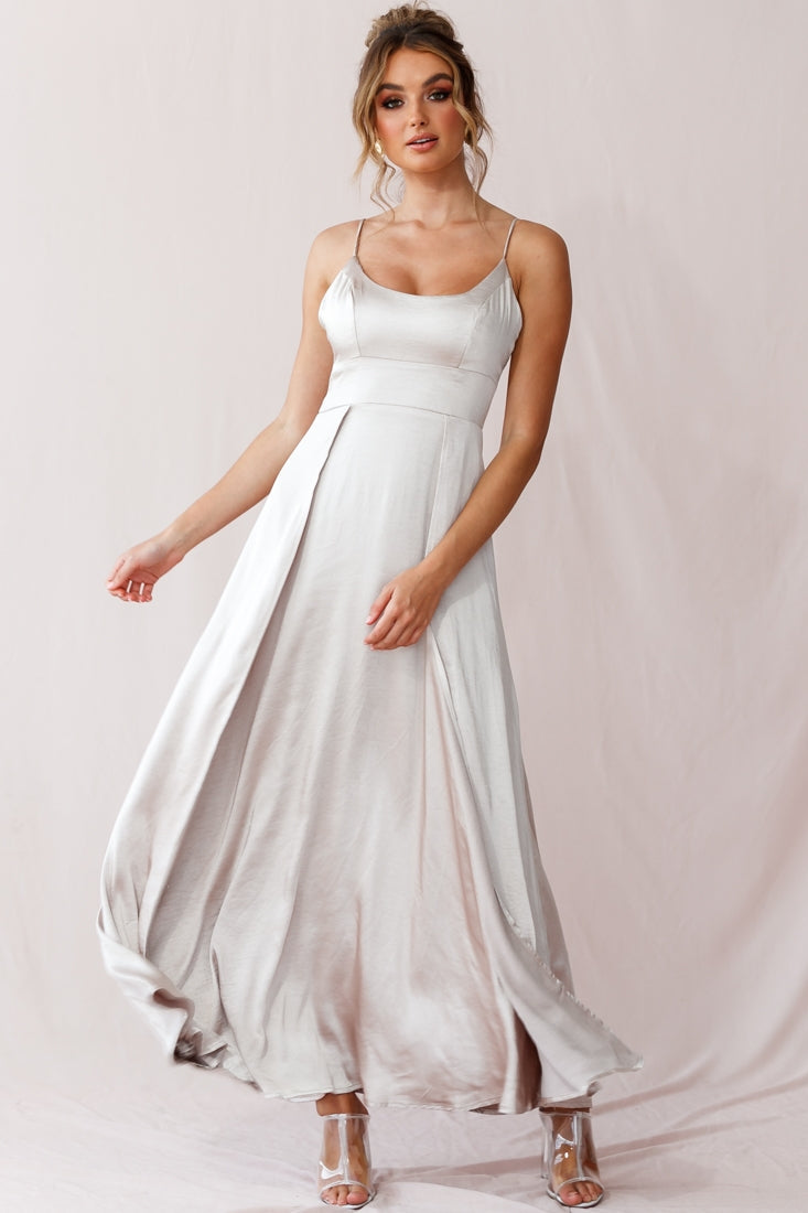 Joanne Empire Waist Maxi Dress Champagne by Selfie Leslie