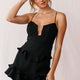 James Tiered Frill Mini Dress Black