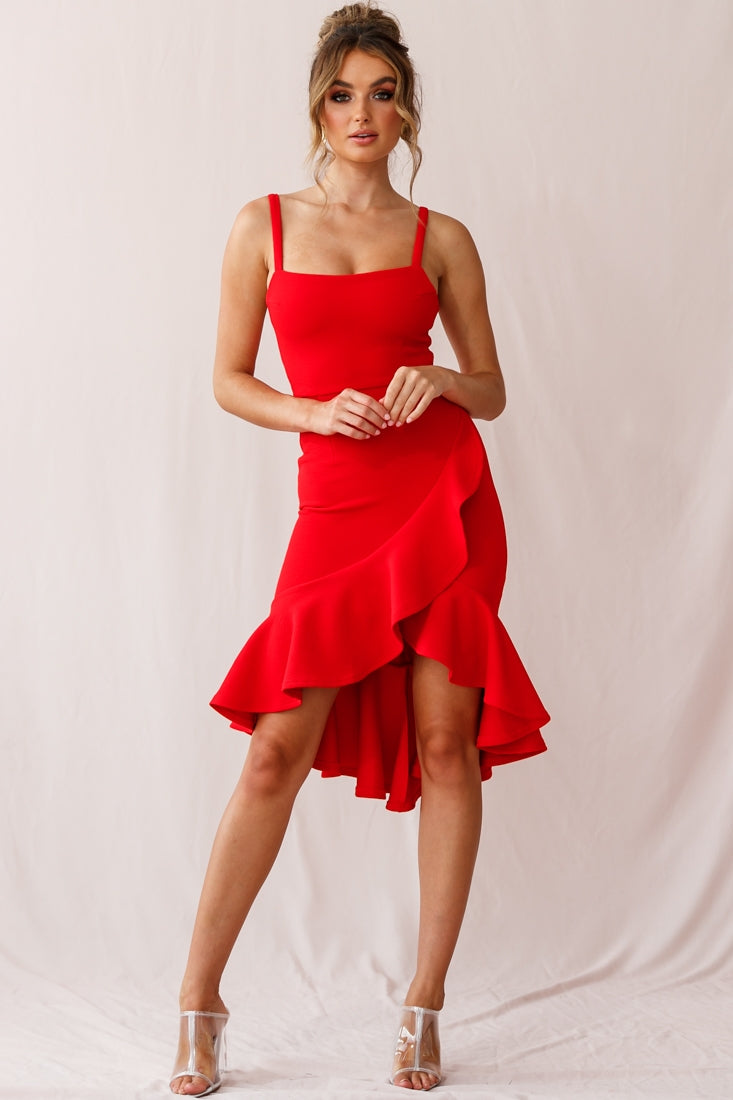 Cartagena High-Low Asymmetric Salsa Dress Red by Selfie Leslie