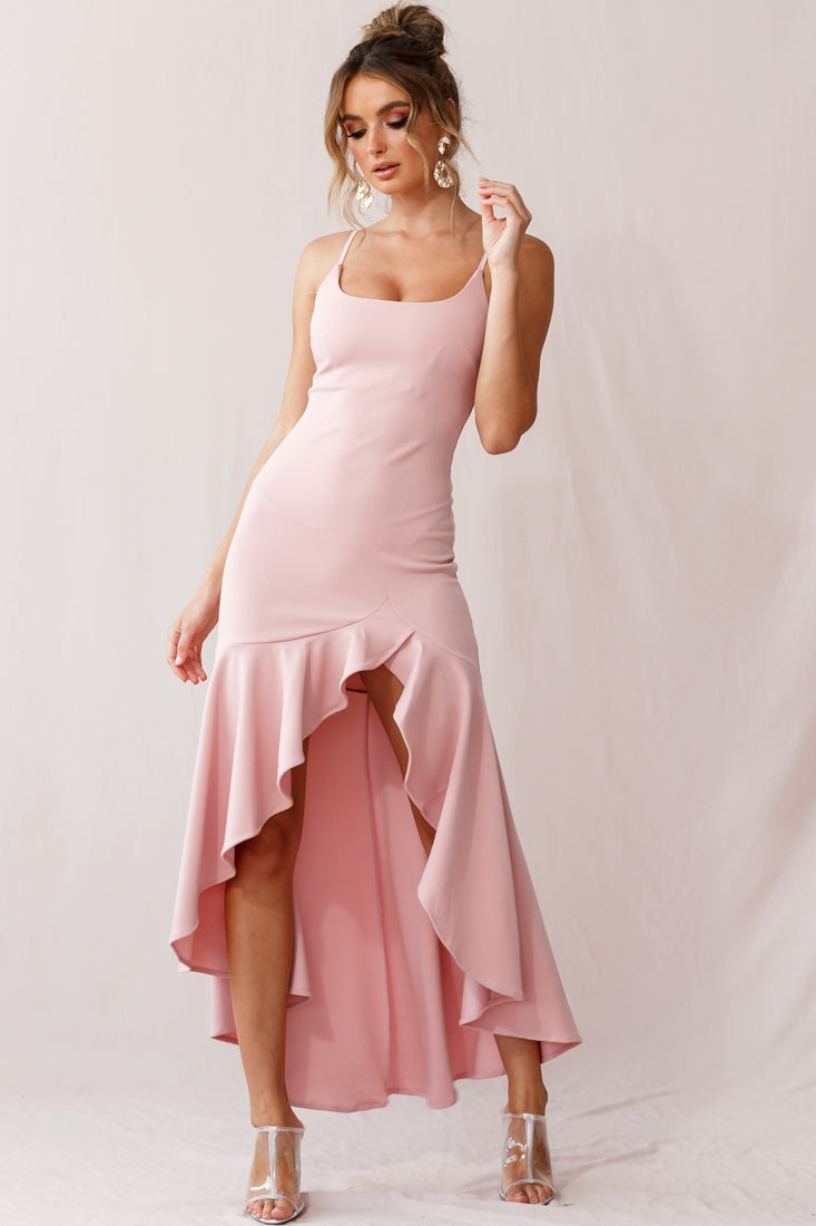 Emoji Asymmetrical Hemline Dress Blush by Selfie Leslie