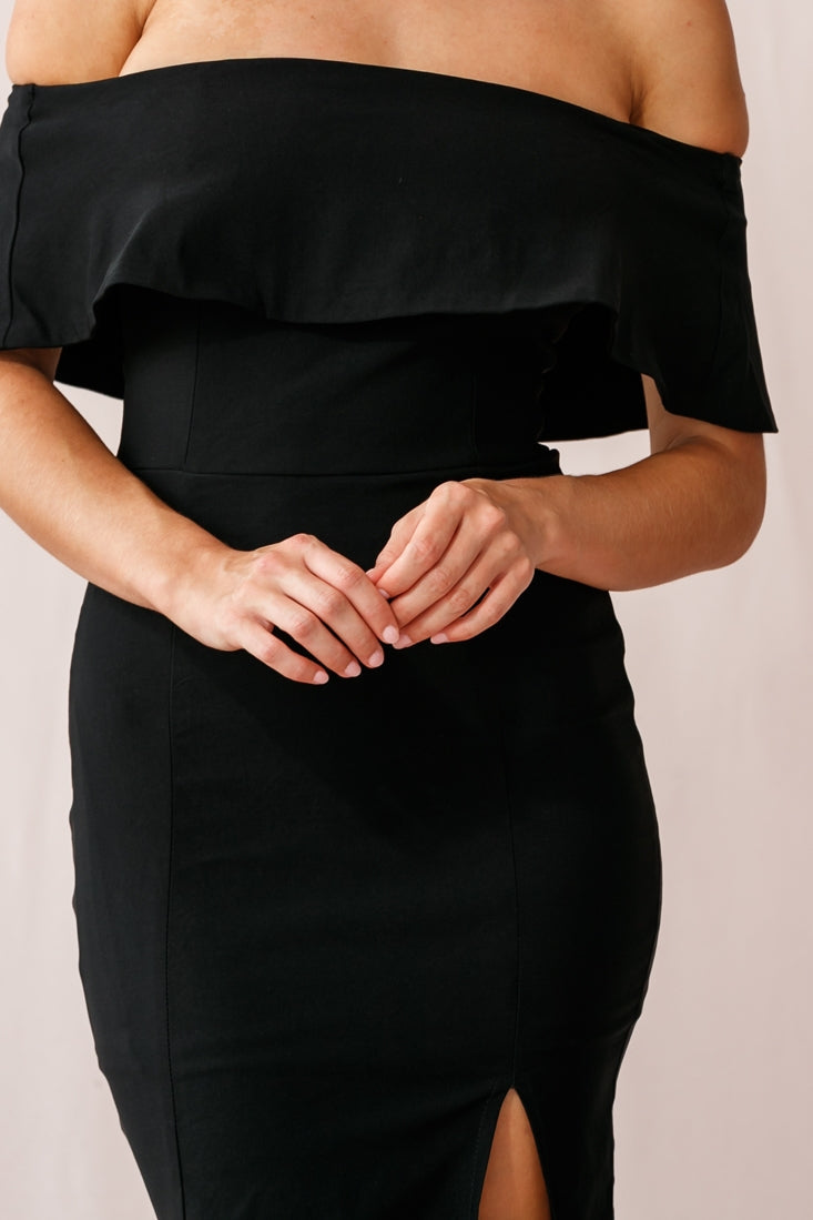 Alina Elegant Bodycon Dress Black by Selfie Leslie