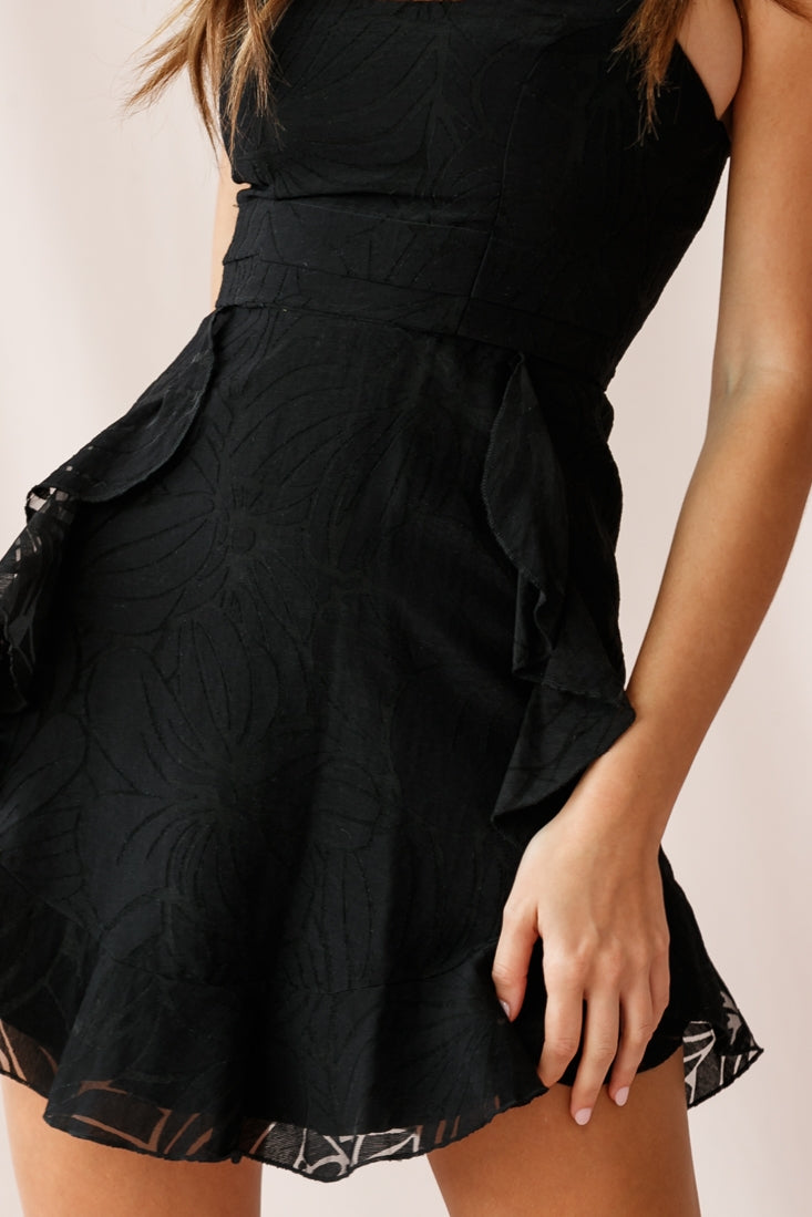 Marcoola Cami Strap Frill Detail Dress Black by Selfie Leslie