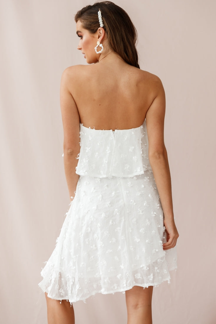 Bel Air Embellished Bandeau Dress White by Selfie Leslie