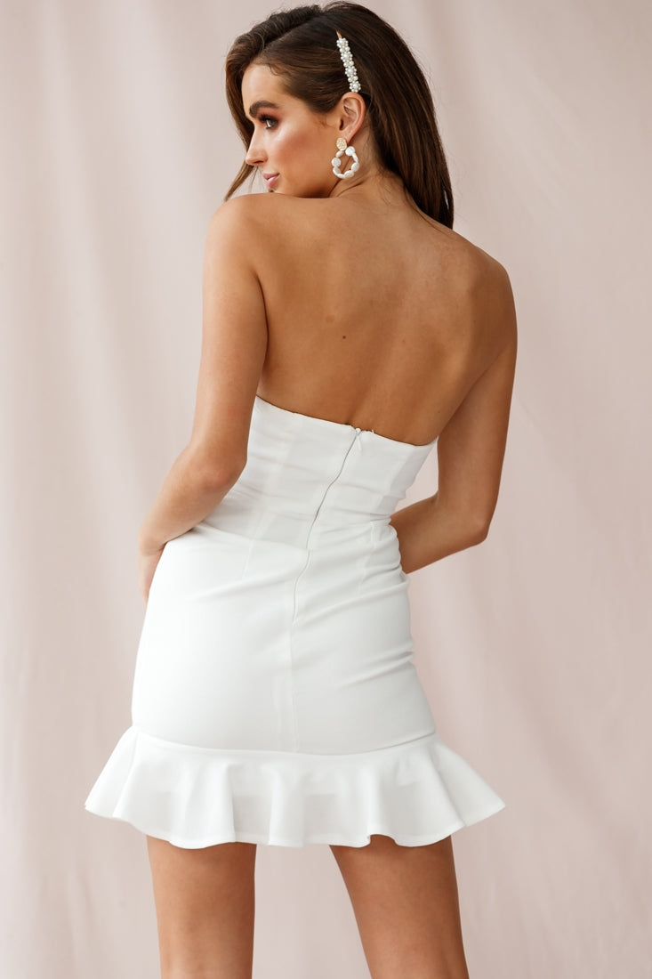 Prom Queen Bandeau Mini Dress White by Selfie Leslie