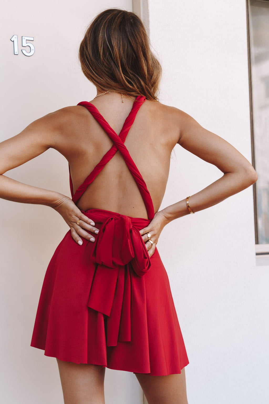Ariana Multiway Mini Dress Red by Selfie Leslie