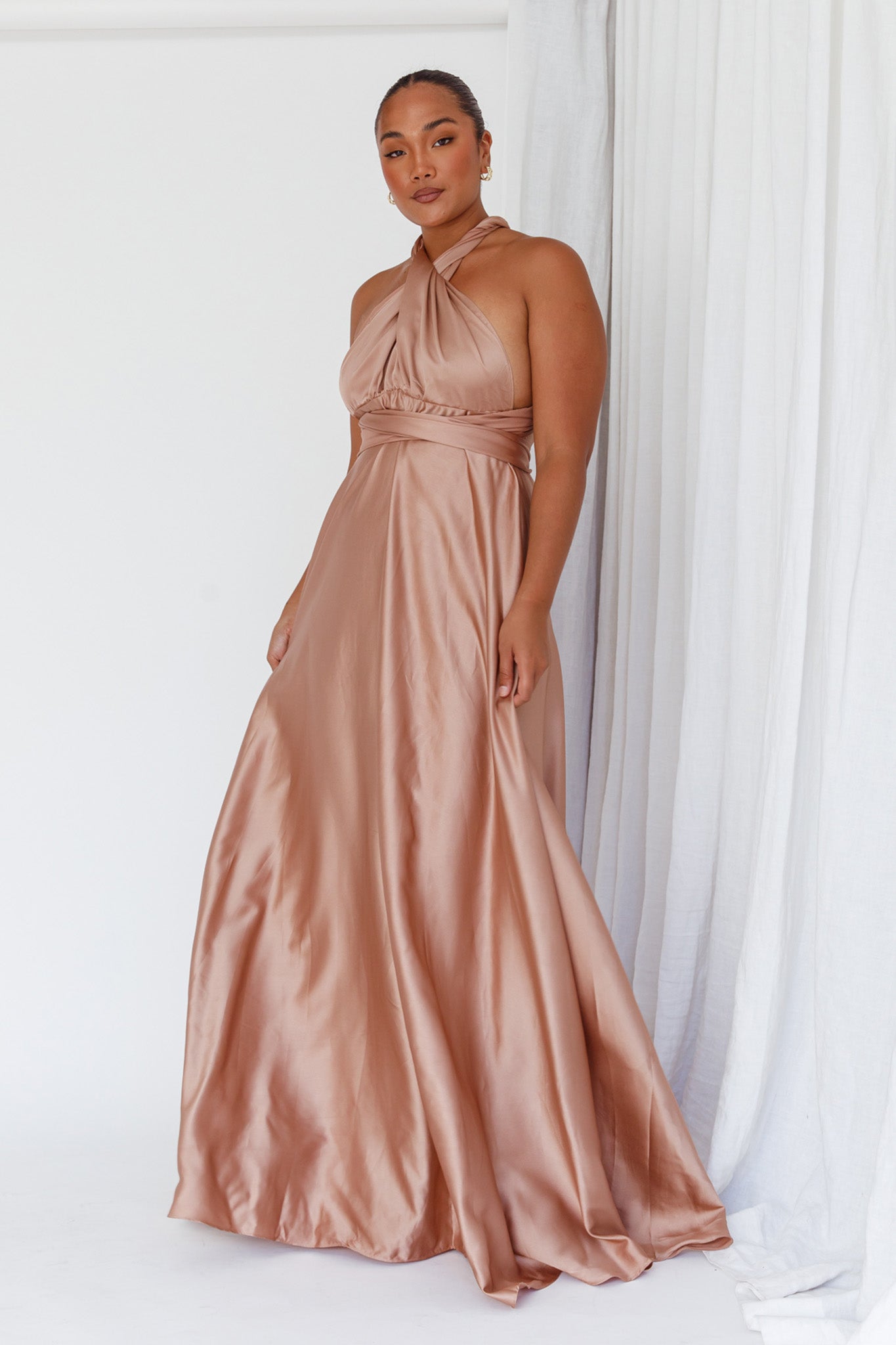 Ariana Multiway Maxi Dress Mocha by Selfie Leslie Australia
