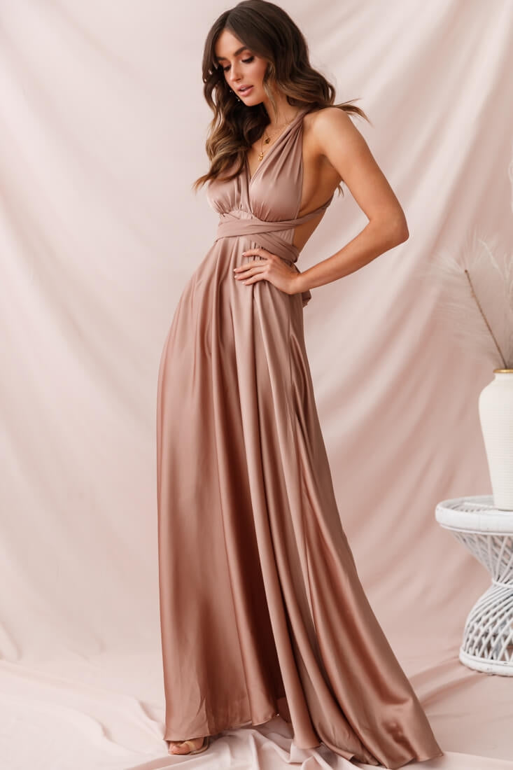 Ariana Multiway Maxi Dress Mocha by Selfie Leslie