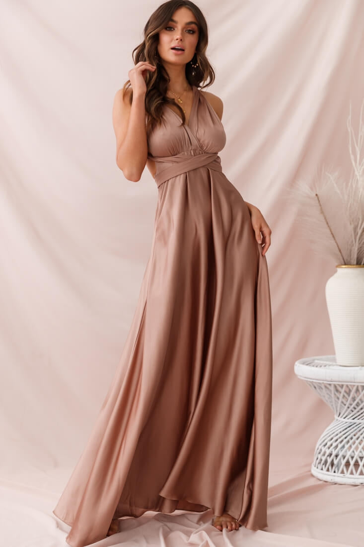 Ariana Multiway Maxi Dress Mocha by Selfie Leslie