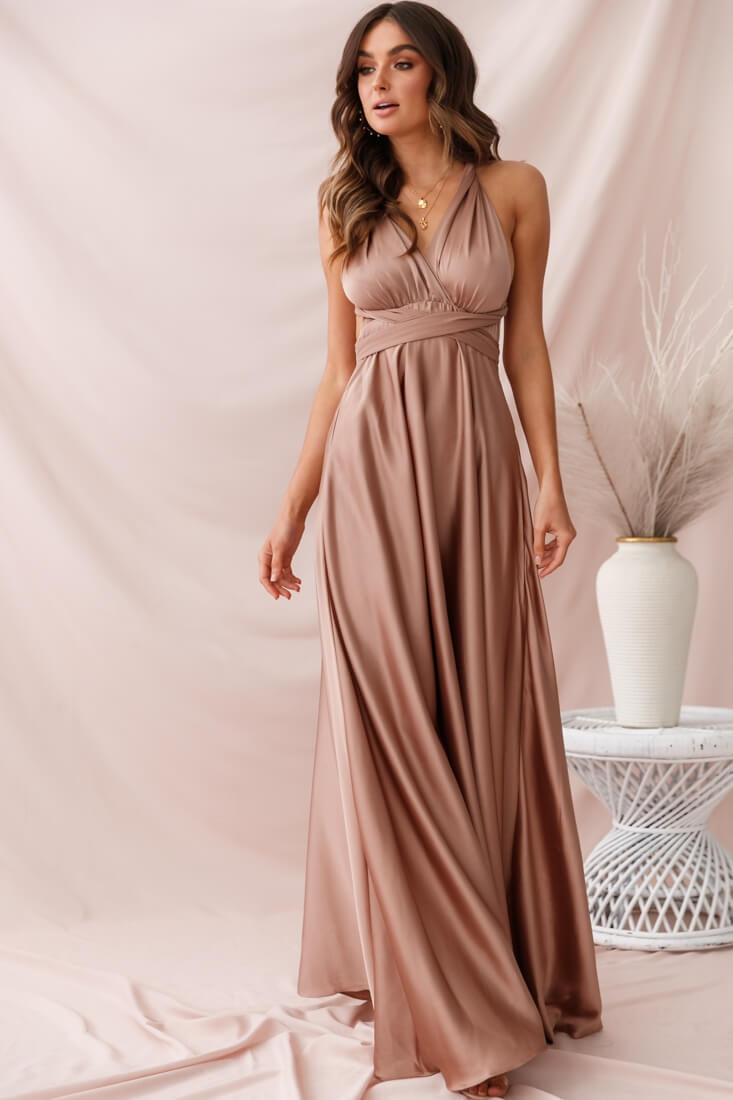 Ariana Multiway Maxi Dress Mocha by Selfie Leslie