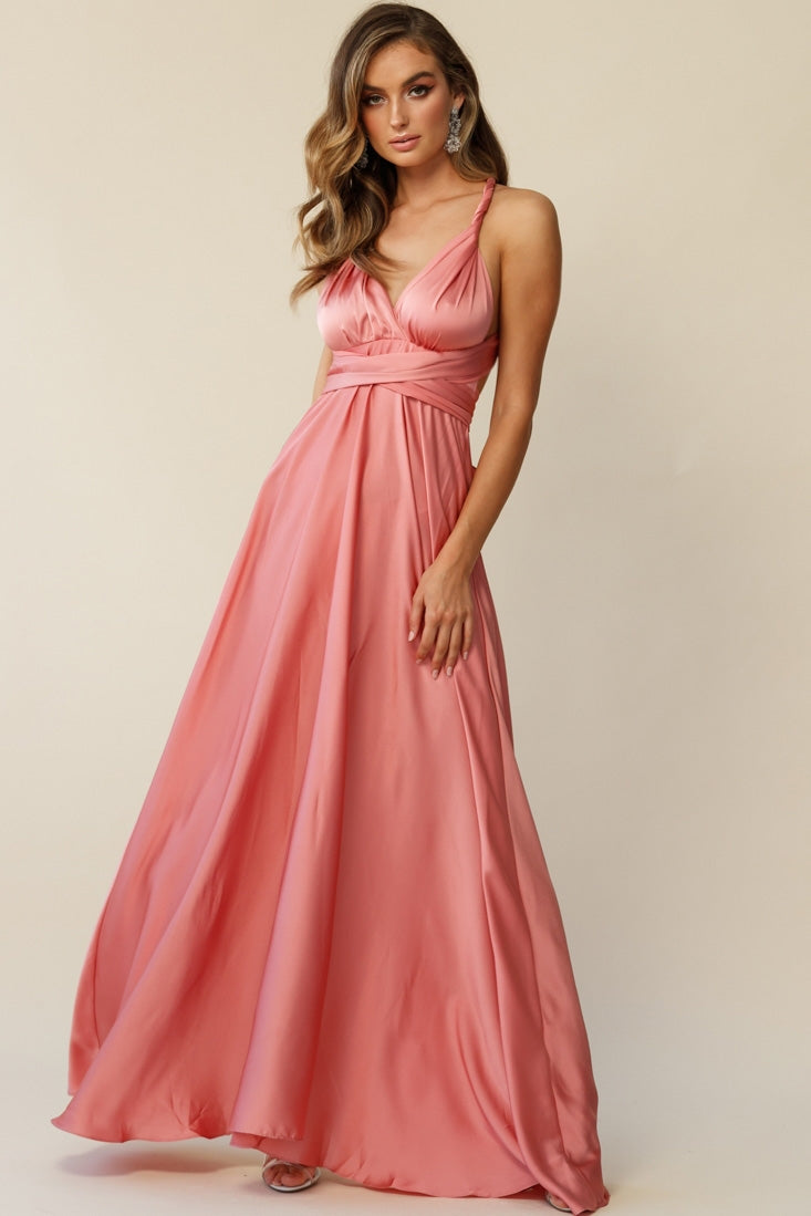 Ariana Multiway Maxi Dress Rose by Selfie Leslie