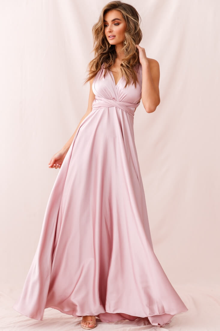 Ariana Multiway Maxi Dress Blush by Selfie Leslie
