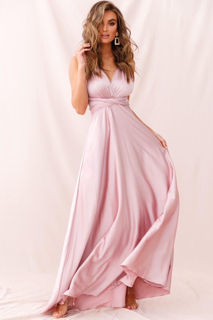Ariana Multiway Maxi Dress Blush by Selfie Leslie