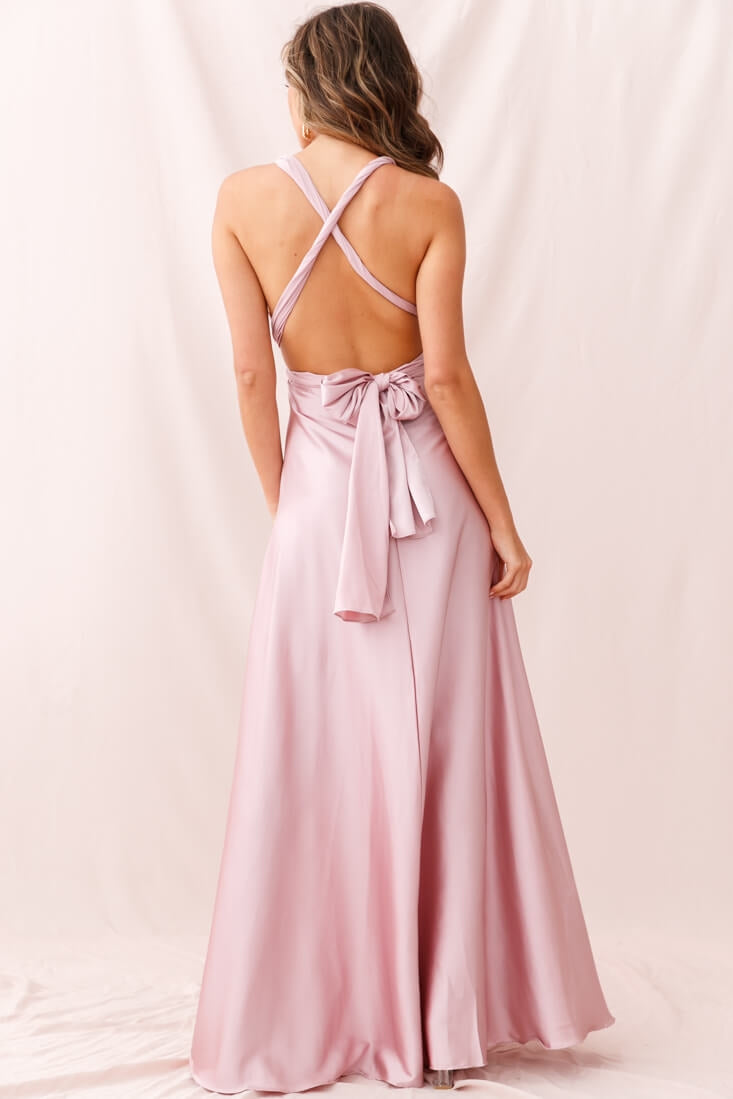 Ariana Multiway Maxi Dress Blush by Selfie Leslie