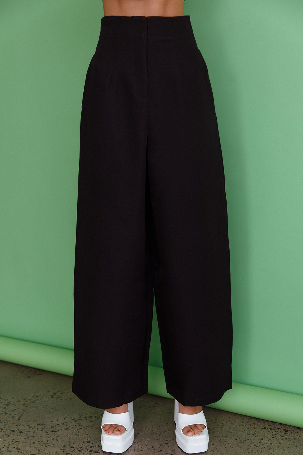 Starke High Waist Wide Leg Pants Black by Selfie Leslie