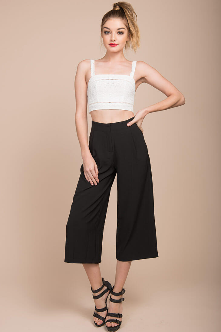Stark High Waistline Gaucho Pants by Selfie Leslie