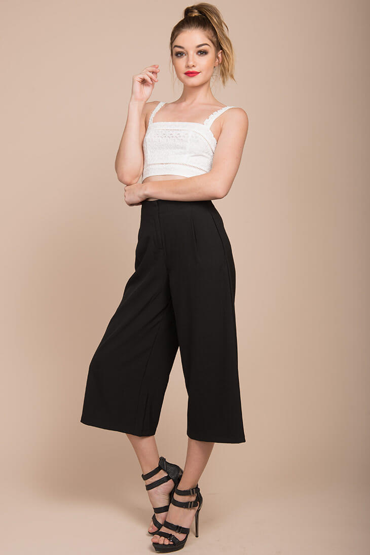 Stark High Waistline Gaucho Pants by Selfie Leslie