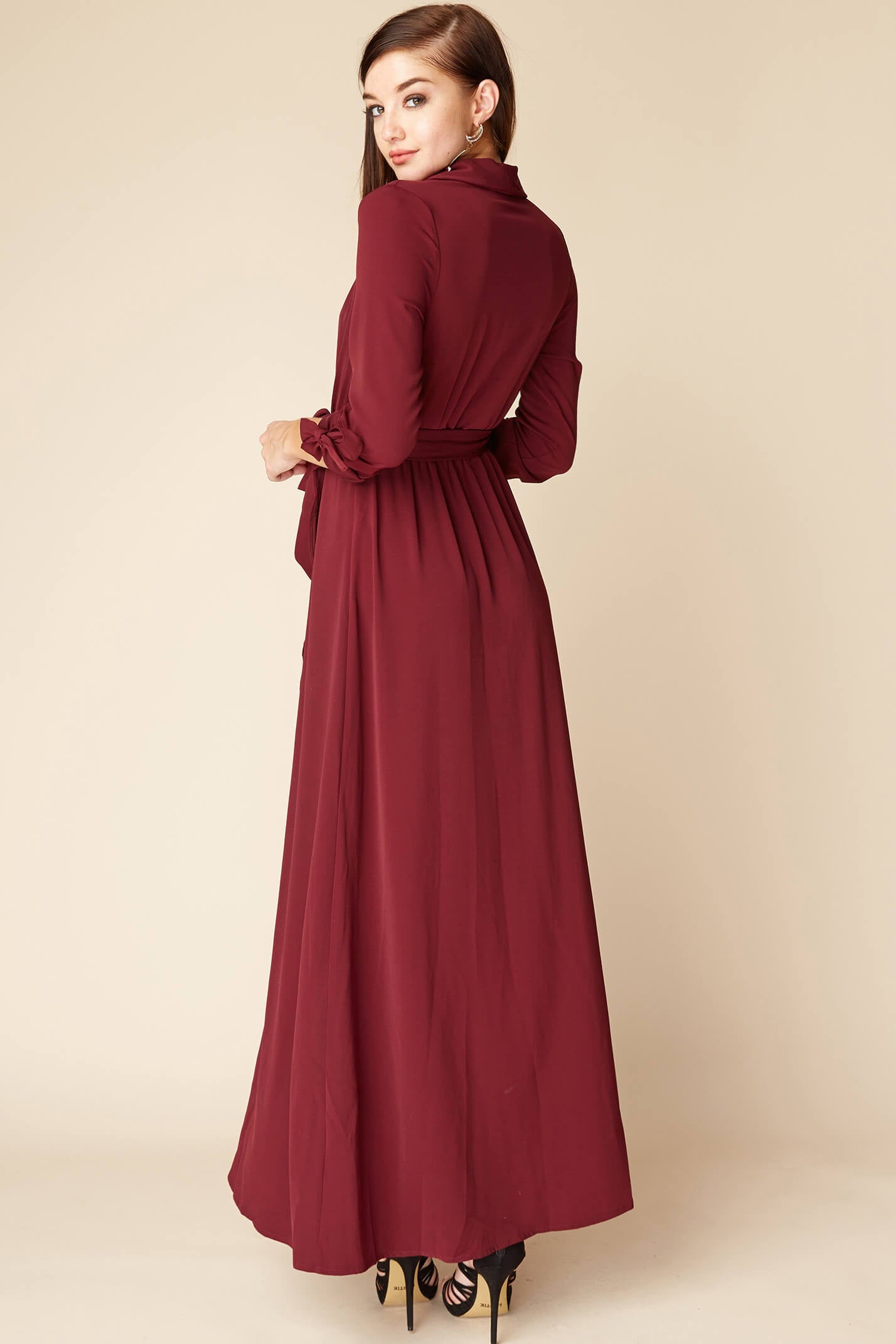 Sophia Romantic Maxi Dress Berry by Selfie Leslie