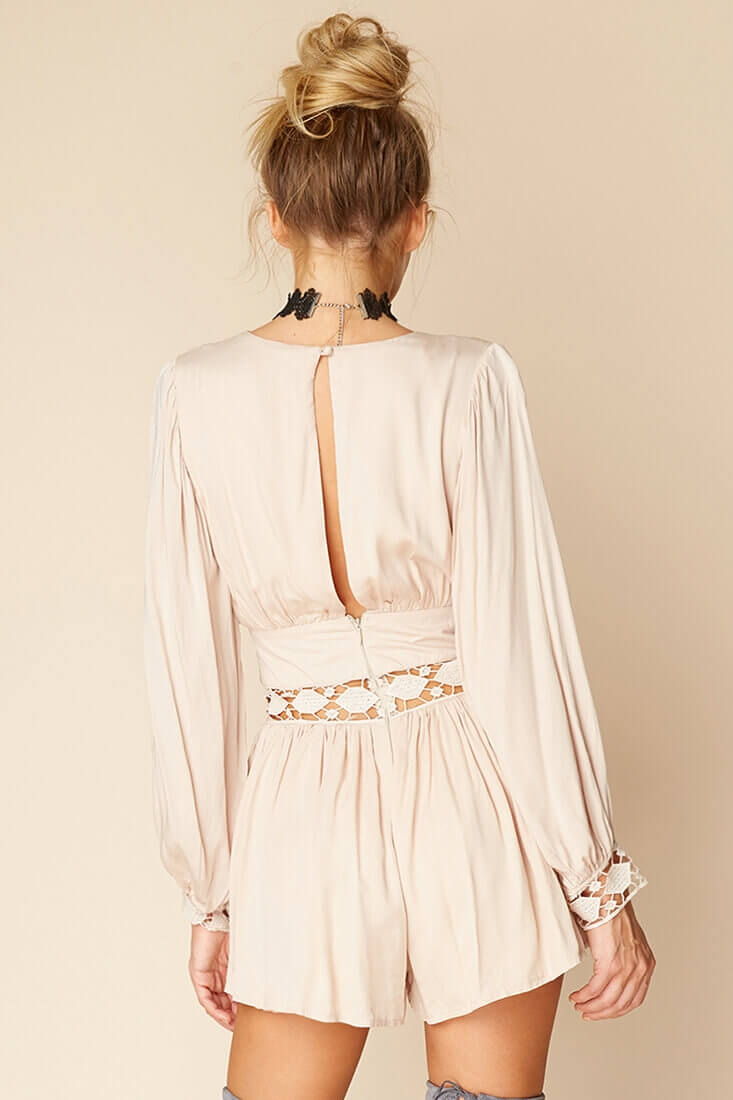 Samantha Boho Romper Beige by Selfie Leslie