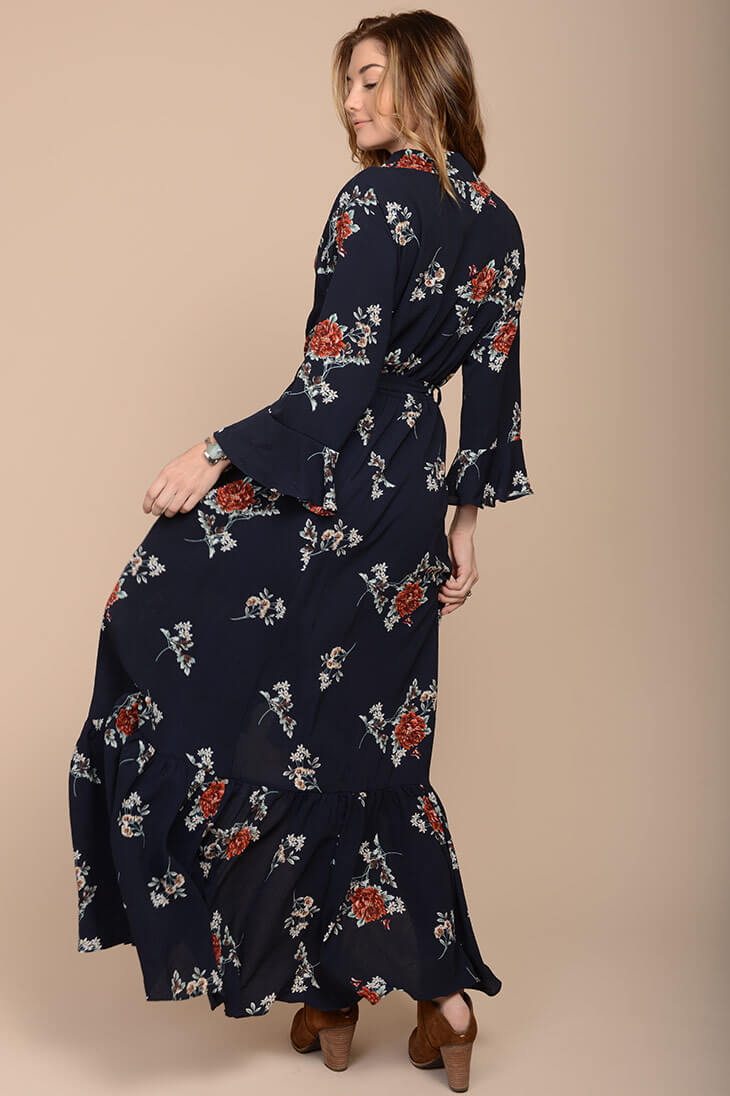 Alice Floral Maxi Dress Navy by Selfie Leslie