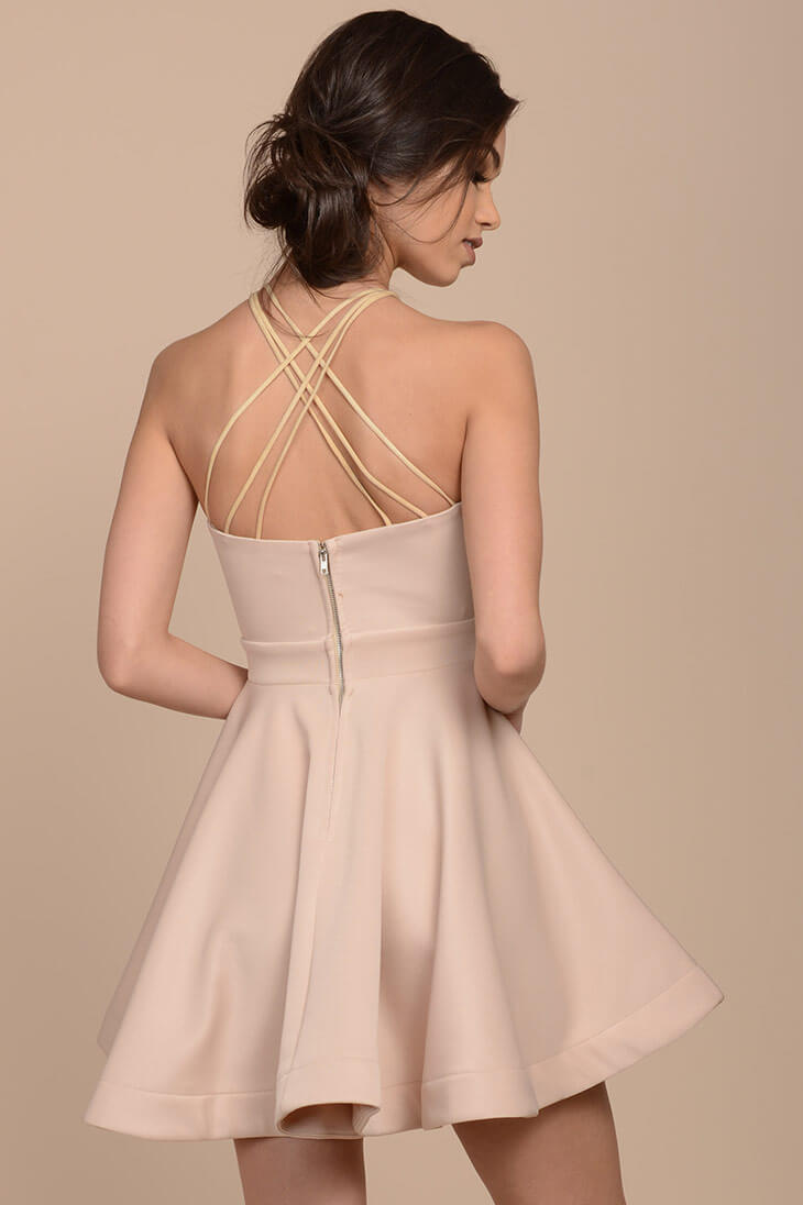 Karrin Fit and Flare Dress Nude by Selfie Leslie