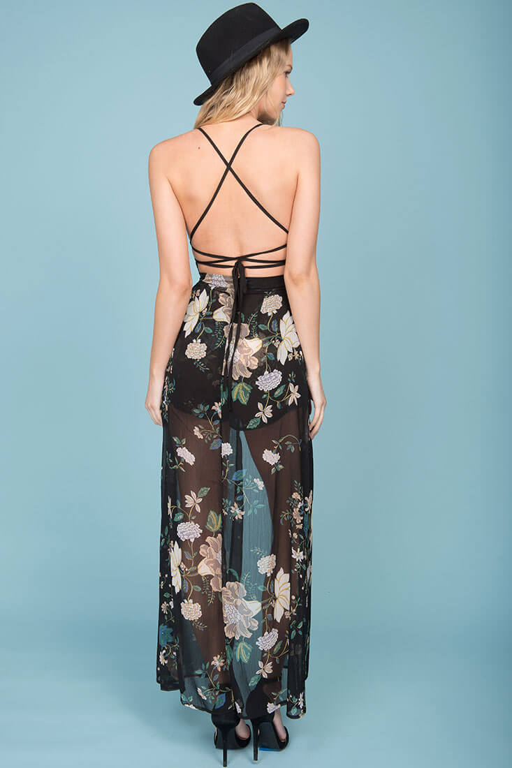 Savanah Maxi Romper Black by Selfie Leslie