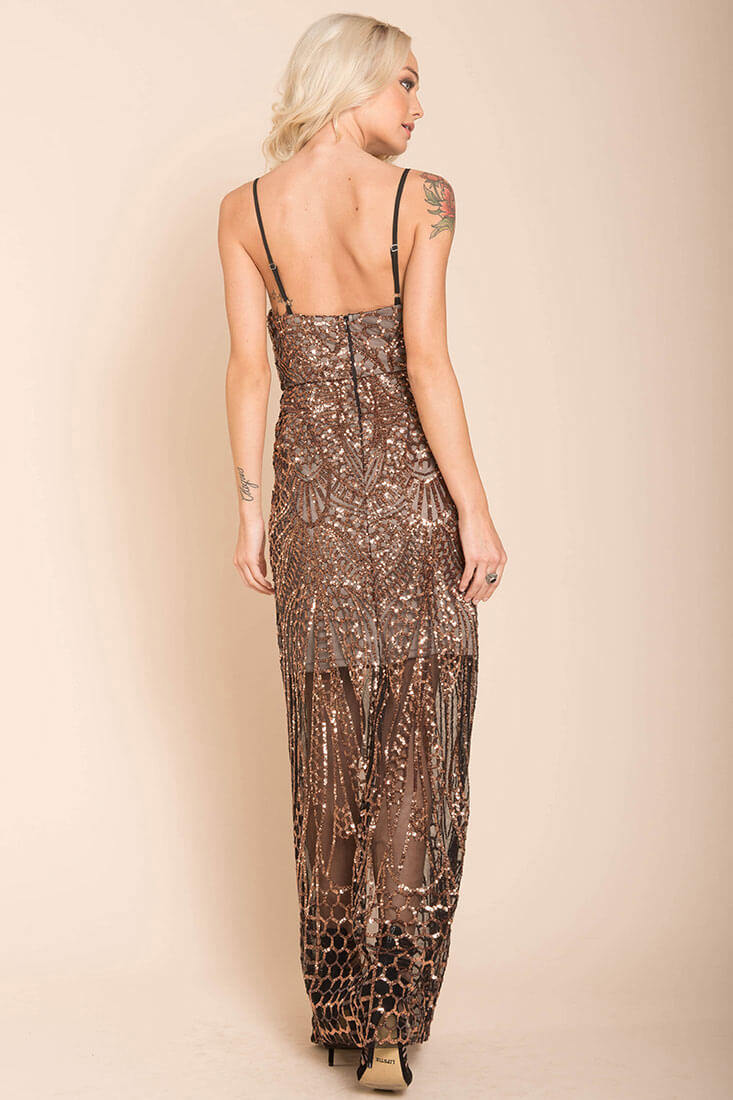 Miya Sequin Gala Dress Black by Selfie Leslie