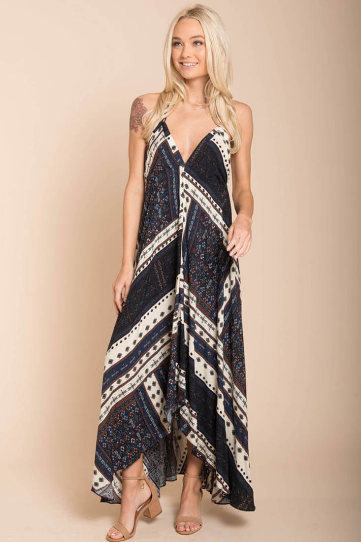 Romani Fall Maxi Dress Navy by Selfie Leslie
