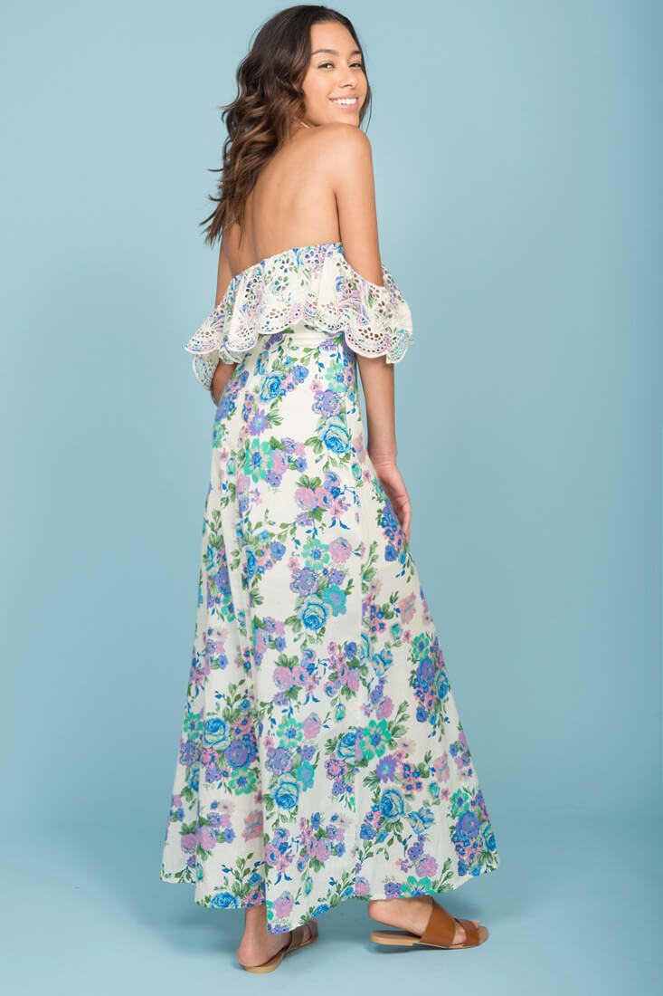 Tia Bohemian Wanderlust Dress Beige by Selfie Leslie