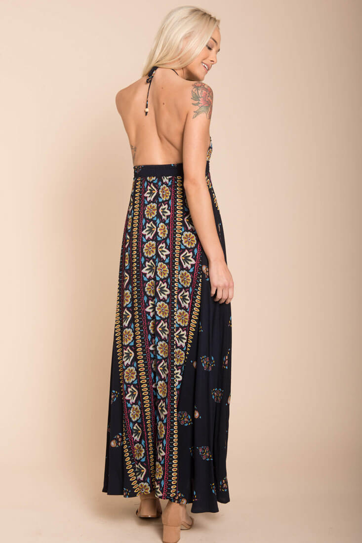 Shaylene Brunch Maxi Dress Navy by Selfie Leslie