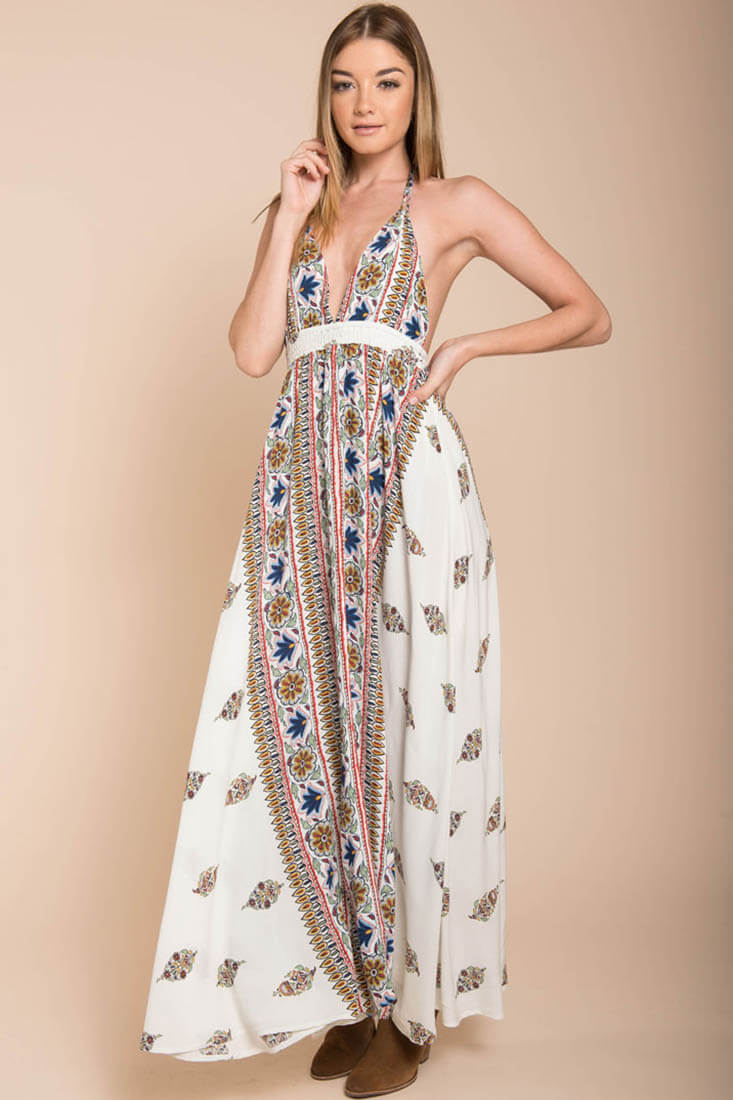 Shaylene Brunch Maxi Dress White by Selfie Leslie