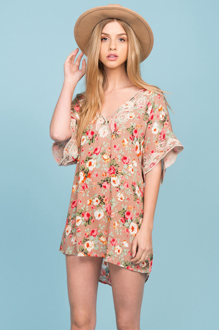 Brynn Floral Embroidered Tunic Dress by Selfie Leslie