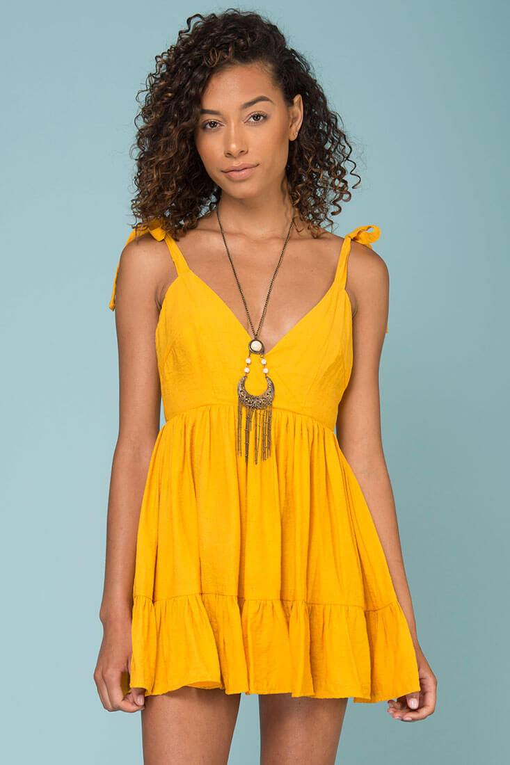 Elin Ruffled Bottom Dress Mango by Selfie Leslie