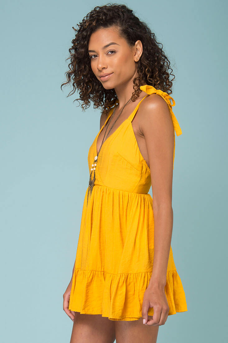 Elin Ruffled Bottom Dress Mango by Selfie Leslie